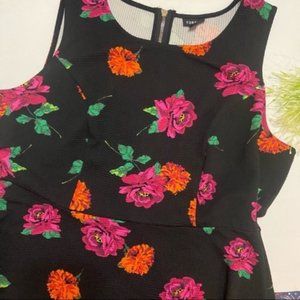 4/$20 Torrid Black Floral Peplum High Low Tank Top
